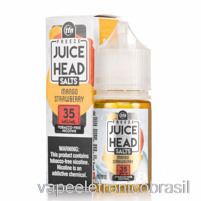 Vape Recarregável Congelar Manga Morango - Suco De Sais De Cabeça - 30ml 50mg